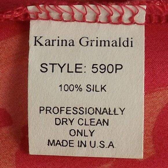 KARINA GRIMALDI Silk Dress, S, Jamaica, Maxi, Twisted Straps, V-neck, High Slit - Picture 8 of 12